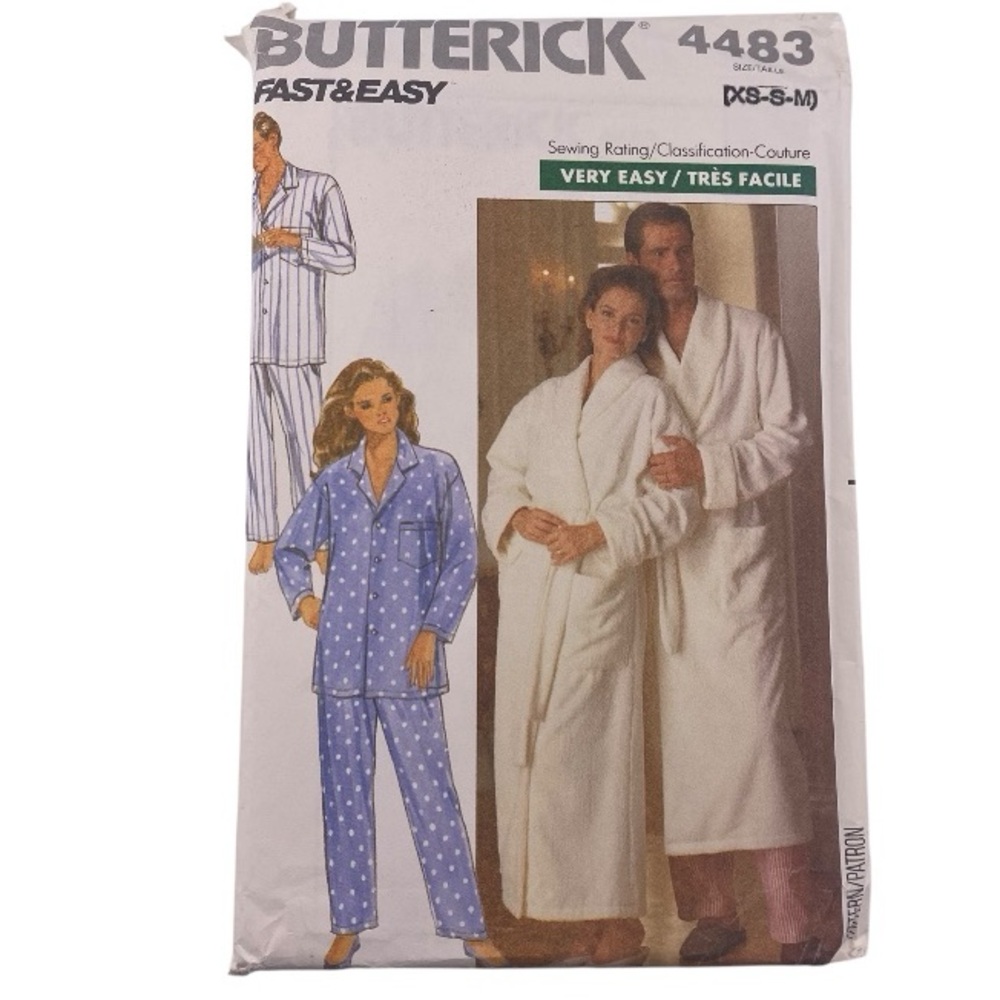 2 for 22$ 🧵 BUTTERICK 🧵 Robe, Top and Pants Sewing Pattern 4483